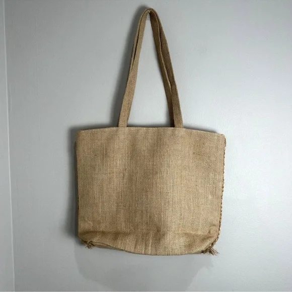 Salt + Umber Jute Shell Beach Bag NWT - Picture 4 of 8
